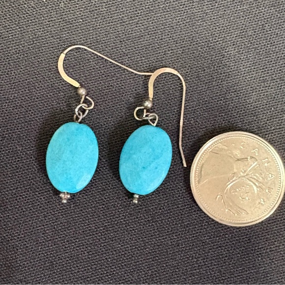 Turquoise & Sterling Silver Charm Necklace & Earring Set - Picture 4 of 8